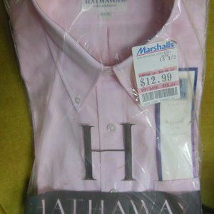 Hathaway Mens Fitted Dress Shirt (Sz.15½" - 33) NWT - Long Sleeve and Pink
